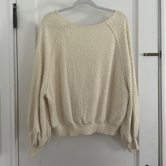 Free people slouchy v neck sweater cream white - Picture 4 of 4